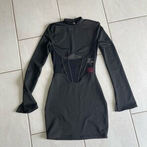 Black bodycon corset dress